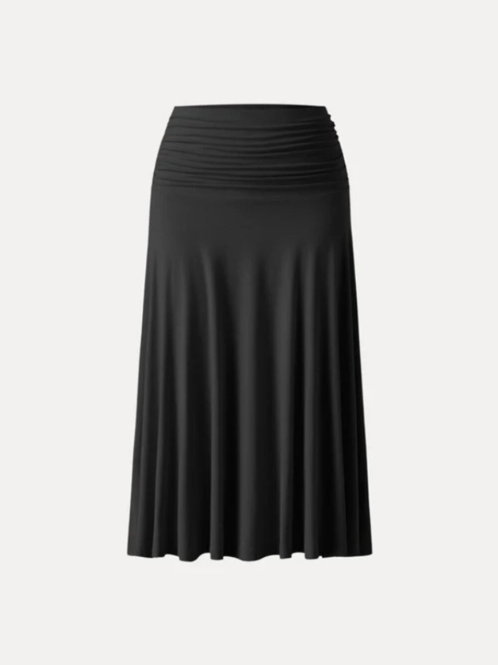 Flowy Side Ruched A-line Midi Skirt